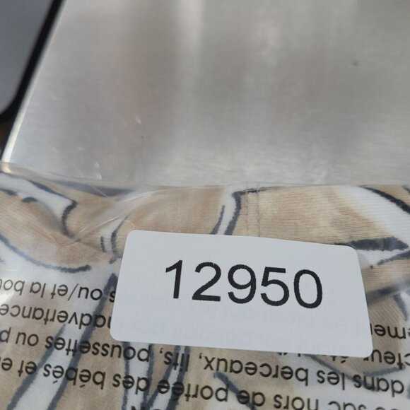 Chico's Womens Leaf Print Top 2/ L Pima Cotton Beige Black  JCT - Picture 6 of 6